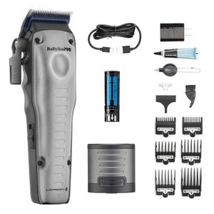 BaBylissPRO FXONE LO-PROFX Professional Cordless Clippers for Men with Interchangeable Battery (Gray) BaBylissPRO FXONE LO-PROFX Professional Cordless Clippers for Men with Interchangeable Battery (Gray)