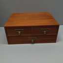 Wooden Storage Box Countertop Drawers Vintage Wooden Drawers Apothecary Cabinet Wood Desktop Organizer Box Library Card Catalog CabinetBROWN03