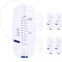 1000 mL Catheter Leg Bag for Men and Women 5 Pack Urinary Drainage Bag with Anti-Reflux Valve, Adjustable Cloth Straps, Individually Packed