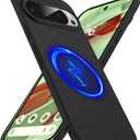 Magnetic Slim Case Fit for Google Pixel 9 Pro/9(2024)[Compatible with Magsafe] Ultra-Thin Lightweight Durable Minimalist Matte Hard Cover Case Shockproof Non Slip Ring-Black