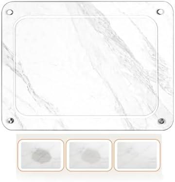 Drying Mat for Kitchen - Ultra Absorbent Stone Tableware Mat - Heat Resistant Non-Slip Quick Drying with Stainless Steel Feet Diatomaceous Earth - Dish Drying Mat 16x12 Inch, Whtie