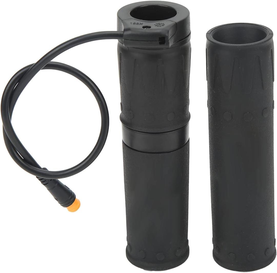 Electric Bike Throttle Comfortable Handle with Waterproof Joint, Rubber Grip Handle for Electric Throttle for Electric Scooter 22.2mm Handlebar Bike Throttle, #511