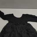 Baby Girl Romper Dress Ribbed Newborn Lace Boho Tutu Dresses Headband Baptism Photography Wedding Summer Outfit , 12-18 Months, Black Long Sleeve)