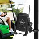 Roykaw Golf Cart Phone Mount Holder for iPhone/Galaxy/Google Pixel - Compatible with EZGO, Club Car, Yamaha, Upgrade Quick Release &One-Handed Pick and Place, Won't Fall Out (Black)