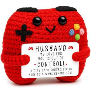 Busy Gaming Life Crochet Game Controller Gifts for Husband Fathers Day Birthday, Best Husband Ever Gifts for Wedding Anniversary from Wife, Anniversary Card Gift for Husband