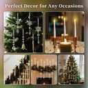 Lanpn Christmas Tree LED Candles 12 Pack, Flameless Taper Candle Battery Operated, Hanging Candles with Remote & Assorted Xmas Crystal Ornaments, Xmas Tree Winter Holiday Home Party Decor, Iridescent