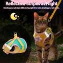Cat Harness and Leash Set Escape Proof, Adjustable Cat Vest Harnesses Soft Kitten Harness Reflective Strips Jacket with Flower, Breathable Mesh Harnesses for Cats Puppy Easy to Wear Outdoor Walking, M