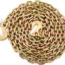1/4 Inch x 12 Feet Transport Binder Chain G80 Safey Tow Chain with Grab Hooks 3300 Lbs Safe Work Load for Transporting Towing Tie Down Binding Equipment