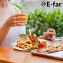 E-far 6-Piece Stainless Steel Plates, 9 Inch Metal Dinner Plates Dishes for Home, Picnic, Outdoor Camping, Healthy & Non-Toxic, Shatterproof & Dishwasher Safe