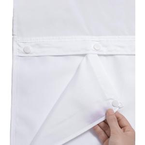 Snap in Shower Curtain Liner Replacement Removable Water Repellent Liner for Bathroom 70" W x 54" H (Fit for 71" W x 74" H Shower Curtain) (White, 2 Pack)