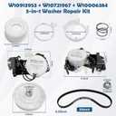 W10913953 50SM21-1-221B W11481722 Washer Shift Actuator W10721967 Washer Pulley Clutch Kit & W10006384 Washer Drive Belt Replacement for Whirlpool Kenmore Maytag Washers Replaces PS10057144 W10006354