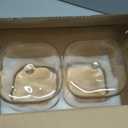 Glass Food Storage Jars 3.6 Qt Set of 2,Glass Storage Containers Clear Glass Food Canister with Bamboo Lid Airtight For Serving Tea, Coffee, Flour, Sugar, Candy, Cookie, Spice and More (Square)