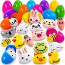 stargo 36 Pack Colorful Prefilled Easter Eggs bulk with Mini Plush Easter toys - Plastic easter Eggs with plushies for Easter Basket stuffers, Easter Gifts, Egg Hunts Party Decorations Goodie Bags