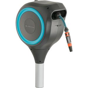 GARDENA 18604 | 50' x 1/2" Automatic Retractable Garden Hose Reel for Outside Use on Metal Spike With Easy Swivel for Simple Watering of Gardens and Grass. Easy Installation in Ground