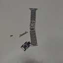 JR.DM Beaded Bracelet Silver Band Women Compatible with Apple Watch 42mm(S3/2/1) 44mm 45mm 46mm,Adjustable Metal Replacement Strap,Fashion Dressy Wristband for Iwatch Se Series 11/10/9/8/7/6/5/4/3/2/1