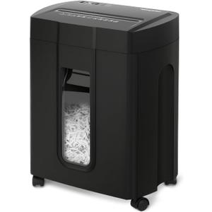Low Noise 48dB Paper Shredder for Home, 15-Sheet Cross Cut, CD/Credit Card Office Shredder, 4.7 Gallons Wastebasket, P-4 High Security, Black