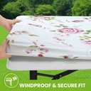 Smiry Spandex Fitted Tablecloth for 4 Foot Rectangle Tables, Washable Picnic Table Cover with Elastic, Stretch Reusable Table Cloth for Outdoor, Camping, Dining & Kitchen (Flowers, 24"x48")