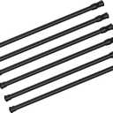 6 Pack Spring Tension Curtain Rod Adjustable Length for Kitchen, Bathroom, Cupboard, Wardrobe, Window, Bookshelf DIY Projects (28" to 48"- 6 Pack, Black)