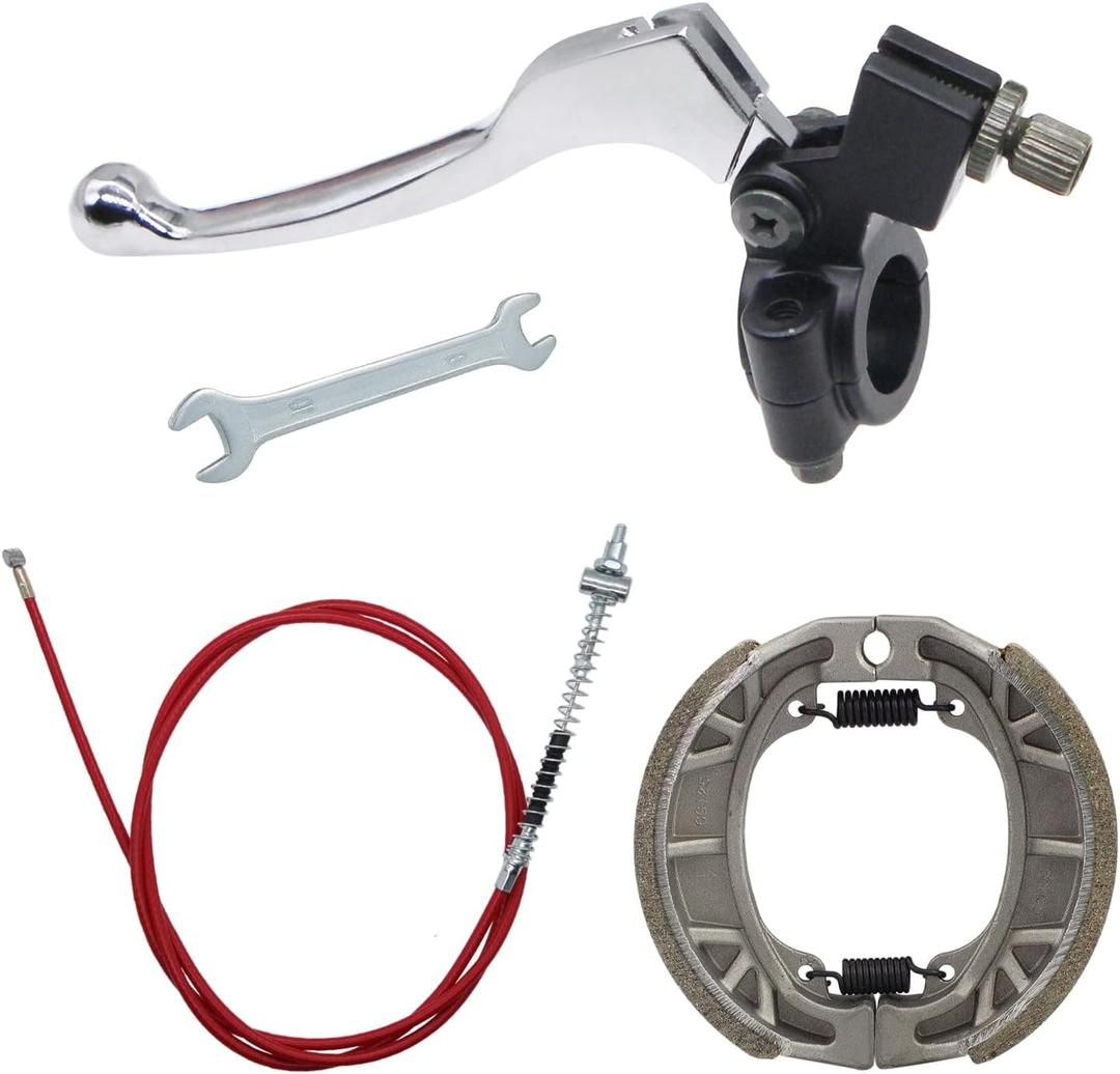 Mini Bike Brake Lever Handle 172cm 67 inch Drum Brake Cable and Shoe Assembly Kit Accessory Fit for 196cc 200cc Motor Coleman CT200U CT200U-EX BT200X Baja Warrior Heat MB200 (Red)