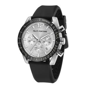 FELITI FORTONS Mens Watches Sport Tonneau 3ATM Waterproof Chronograph Luminous Quartz Watches of Men Silicone Strap with Gift for Men