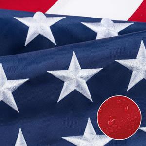 American Flag 3x5 Ft for Outside, Heavy Duty Nylon US Flag for Outdoor High Wind, All Weather Fade Resistant Waterproof USA Flags with Embroidered Stars, Grommets, Patriotic Display of Allegiance