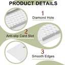 PATIKIL 24 x 2 Inch Door Air Vent Cover, Aluminum Grille Ventilation Cover Louvered Diamond Hole with Mounting Screws for Cabinet Wardrobe Door, Silver