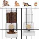 Rabbit Feeders and Water Dispenser for Cages, Auto Gravity 1200ml Pet Food Dispenser & Automatic Bunny Waterer for Puppy, Kitten, Rabbit, Chinchilla, Hedgehog, Ferret