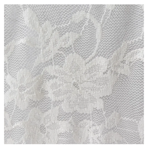 58" Wide White Giselle Stretch Floral Lace Fabric Soft 4 Way Stretch Poly Spandex - Sold by The Yard