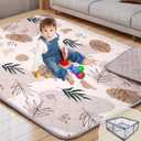 71x59 Playpen Mat Foam, Large Baby Play Mat for Babies Kids Toddlers Infants Floor Crawling, Washable Cushioning Padded Playmat for Indoor Outdoor, Baby Gifts for Boys Girls, Boho Leaf