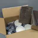 LITOPAK 100 Pack 12 oz Paper Coffee Cups for Hot Chocolate Drinks, Black Disposable Coffee Cups with Lids, Sleeves and Stirring Sticks for Parties, Picnic, Travel, and Events