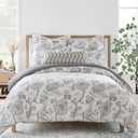 Levtex Home - Ophelia Blush Comforter Set - King Comforter + Two King Pillow Cases - Floral - Taupe Grey Cream Blush - Comforter (106 x 94in.) and Pillow Case (36 x 20in.), Comforter - King/Cal King
