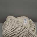 Nuzzie Chunky Knit Weighted Blanket - Breathable, Cooling, Hand Made Knit Throw Blanket for Sleep - Machine Washable, Stylish Decor Design (Cream, Queen | 28lbs | 80"x80")