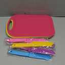 Yinkin 20 Pcs Kids Plastic Knife Set with Cutting Board Toddler Knife Tools, Including 10 Child Safe Knife 10 Chopping Board Kids Cooking Utensils for Cooking Club, Preschool