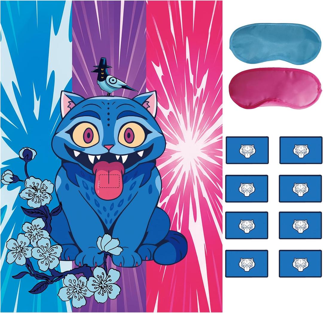 Demon Birthday Party Deroration,Korean Idol Pin the Letter on the Tiger Game,Movies Party Favor Supplies Favor Supplies