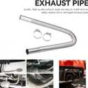 Air Exhaust Pipe Heater Parking Diesel Gas Vent Hose Stainless Steel 2.5cm/1in Inner With Camps (Length:0.6M)
