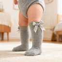 Baby Knee High Socks - 5 Pair Bow Ruffle Dress Style