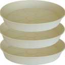 3 Pack of 25 26 inch Plant Saucer (22.7 Inch Base), 4.2" Depth, Large Deep Plastic Flower Planter Water Trays for Indoors Outdoor Bath Bath, Plant Drip Trays for Pot (26", Beige)