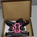PHOEPET No Pull Dog Harnesses for Small Dogs Reflective Adjustable Front Clip Vest with Handle 2 Metal Rings 3 Buckles [Easy to Put on & Take Off](S, Pink)