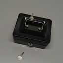 KYODOLED Cash Box with Key,Small Safe Lock Box with Portable Handle,Cash Drawer,5.91"x 4.72"x 3.15" Black, Small