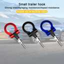 Car Front Bumper Tow Hook, Aluminum Alloy Vehicle Bumper Screw-in Pull Ring, Foldable Automobile Modification Towing Connection Accessories, Universal for SUV, Truck, TrailersBlue