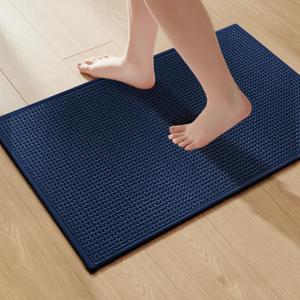 GRANNY SAYS Blue Bathroom Rugs, Absorbent Bath Mats 24" x 16", Soft Chenille Bathroom Mat, Small Bath Rugs Non Slip Washable, Quick Dry, Thin, Rug for Tub and Shower