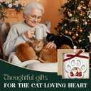 7 x Cat Ornaments 2025 - Acrylic & Wooden Christmas Hanging Ornaments - Cat Lover Gifts for Women, Lady, Crazy, Owner - Kitten Ornaments for Christmas Tree