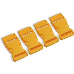 4 Pcs Yellow Buckles for Straps 1 inch Plastic Belt Buckle 25mm Dual Adjustable No Sewing Quick Side Release Plastic Buckle Clips for Backpack Outdoor Paracord Bracelets Pet Collar Craft Accessory