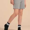 Haloumoning Boys Striped Crew Socks 6 Pairs Kids Cushioned Uniform Casual Athletic Soft Cotton Socks 4-15 Years