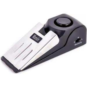 Door Stop Alarm, Door Stopper with 120DB Security Alarm, Floor Wedge Doorstop for Travel Apartment Home House (Pack of 1) (Black)