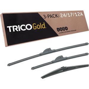 TRICO Gold 3-Piece Driver/Passenger/Rear All-Weather Automotive Replacement Windshield Wiper Blade Kit for 2006-2012 Toyota Rav4; Includes 24", 17" & 12" Premium Beam Blades