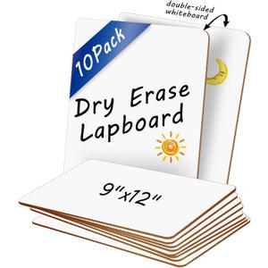 10 Pack Double Sided Dry Erase Boards Classroom Pack 12'' x 9'' Small Whiteboards for Office Teachers Students Schools Supplies Answer Dry Erase Paddles Mini Whiteboard
