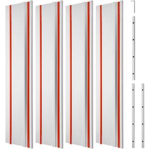 VEVOR Track Saw Guide Rail, 110 in Cutting Range, Includes 4 PCs 27.5 in Aluminum Extruded Guide Rails and 3 Connectors, Compatible with Makita, Festool & WEN Track Saws, for Woodworking Longer Cuts