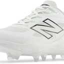 New Balance Women's Fresh Foam Velo V4 Molded Softball Shoe, White/Black, 6 W