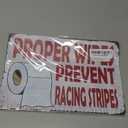 Proper Wipes Prevent Racing Stripes Funny Bathroom Signs for Door Name Plate Plaque Home Patio Garden Bar Farm House Garage Wall Decor Tin Sign 12 x 8 Inch